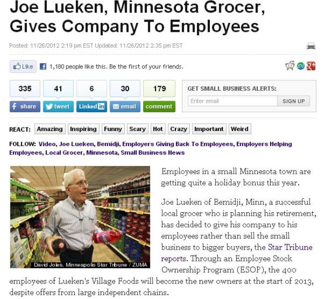 Dono de mercado nos Estados Unidos doa o neg�cio aos funcion�rios